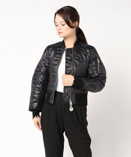 DIESEL(ディーゼル)の「WOMEN'S ロゴナイロンブルゾン(ナイロンジャケット・レディース・オレンジ/グリーン/ブラック・LARGE/MEDIUM/SMALL/X-SMALL/XX-SMALL)」の8枚目の写真