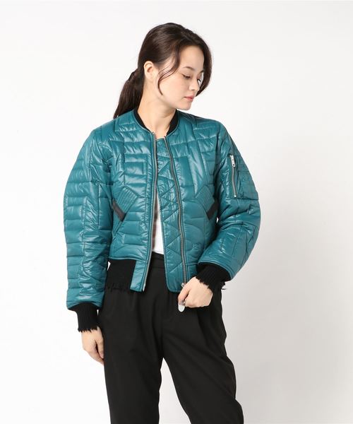 DIESEL(ディーゼル)の「WOMEN'S ロゴナイロンブルゾン(ナイロンジャケット・レディース・オレンジ/グリーン/ブラック・LARGE/MEDIUM/SMALL/X-SMALL/XX-SMALL)」の7枚目の写真