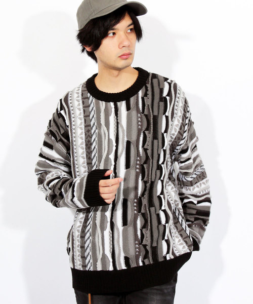 ８(eight)（エイト）の「編み替え ニットセーター マルチニット（ニット/セーター・メンズ・ブラック/ネイビー/マルチ・MEDIUM/LARGE）」の2枚目の写真