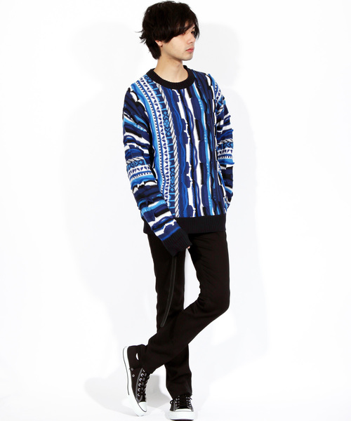 ８(eight)（エイト）の「編み替え ニットセーター マルチニット（ニット/セーター・メンズ・ブラック/ネイビー/マルチ・MEDIUM/LARGE）」の6枚目の写真
