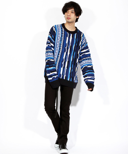 ８(eight)（エイト）の「編み替え ニットセーター マルチニット（ニット/セーター・メンズ・ブラック/ネイビー/マルチ・MEDIUM/LARGE）」の7枚目の写真