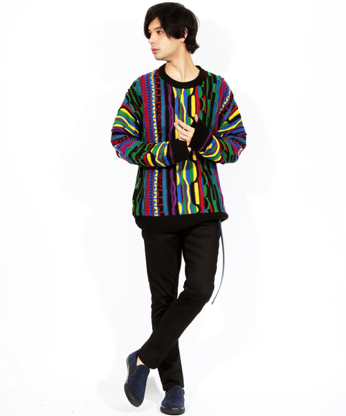 ８(eight)（エイト）の「編み替え ニットセーター マルチニット（ニット/セーター・メンズ・ブラック/ネイビー/マルチ・MEDIUM/LARGE）」の8枚目の写真