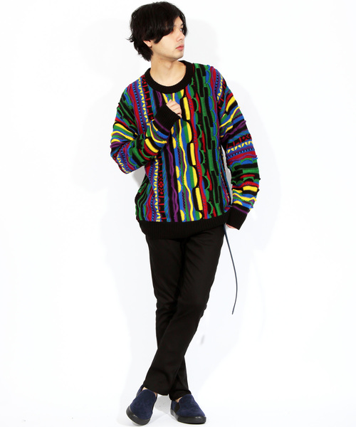 ８(eight)（エイト）の「編み替え ニットセーター マルチニット（ニット/セーター・メンズ・ブラック/ネイビー/マルチ・MEDIUM/LARGE）」の9枚目の写真