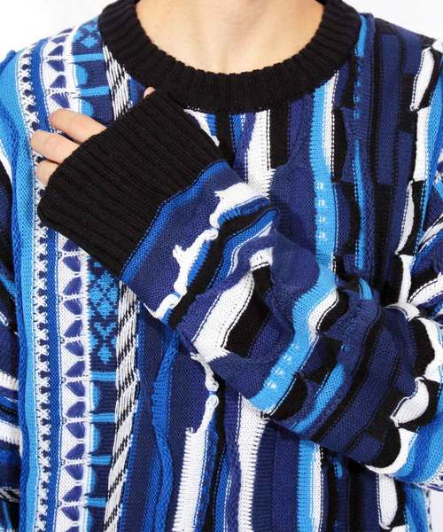 ８(eight)（エイト）の「編み替え ニットセーター マルチニット（ニット/セーター・メンズ・ブラック/ネイビー/マルチ・MEDIUM/LARGE）」の18枚目の写真
