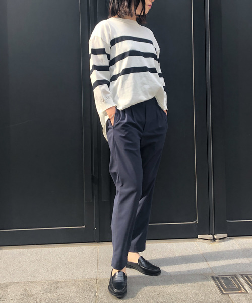 Munich（ミューニック）の「ストレッチトリコットタックテーパードパンツ（その他パンツ・レディース・ネイビー/オリーブ/ナチュラル/キャメル・S/M/XS）」の3枚目の写真