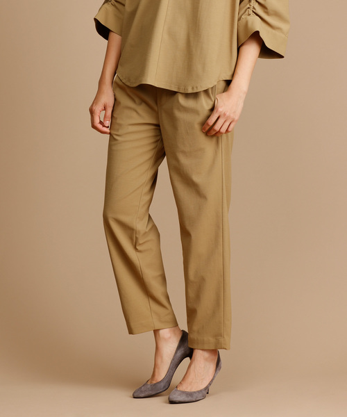Munich（ミューニック）の「ストレッチトリコットタックテーパードパンツ（その他パンツ・レディース・ネイビー/オリーブ/ナチュラル/キャメル・S/M/XS）」の4枚目の写真