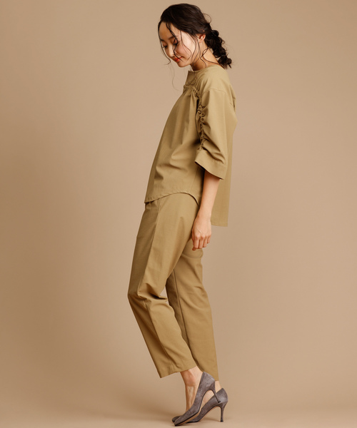 Munich（ミューニック）の「ストレッチトリコットタックテーパードパンツ（その他パンツ・レディース・ネイビー/オリーブ/ナチュラル/キャメル・S/M/XS）」の6枚目の写真