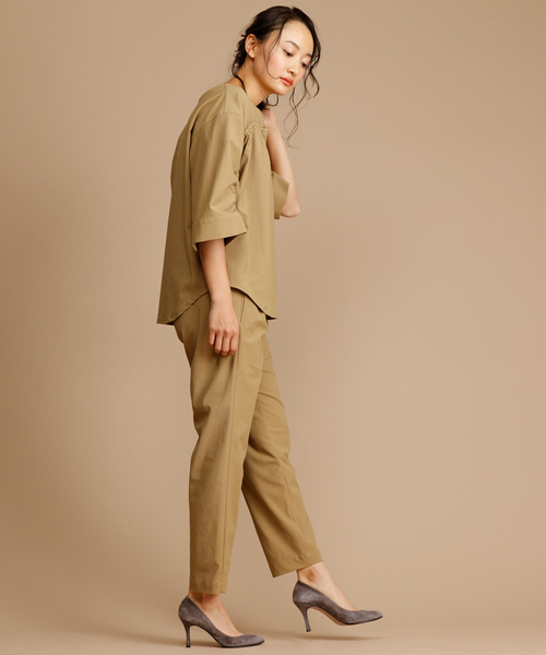 Munich（ミューニック）の「ストレッチトリコットタックテーパードパンツ（その他パンツ・レディース・ネイビー/オリーブ/ナチュラル/キャメル・S/M/XS）」の7枚目の写真