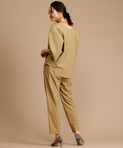 Munich（ミューニック）の「ストレッチトリコットタックテーパードパンツ（その他パンツ・レディース・ネイビー/オリーブ/ナチュラル/キャメル・S/M/XS）」の8枚目の写真