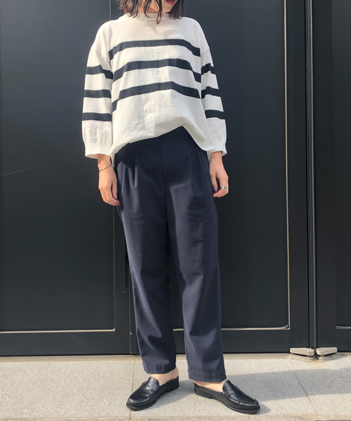 Munich（ミューニック）の「ストレッチトリコットタックテーパードパンツ（その他パンツ・レディース・ネイビー/オリーブ/ナチュラル/キャメル・S/M/XS）」の9枚目の写真