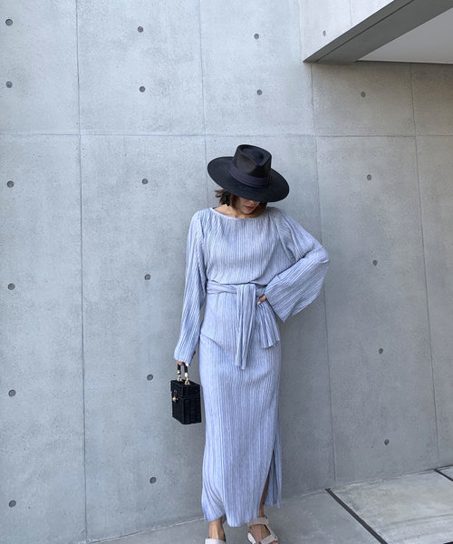 CIEL'AIR(シエルエアー)の「【CIEL'AIR/シエルエアー】プリーツセットアップフレア袖トップス(セットアップアイテム)(Tシャツ/カットソー・レディース・グレー/ベージュ・FREE)」の13枚目の写真