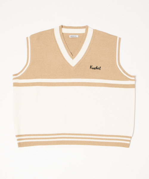 WEGO（ウィゴー）の「WEGO/ミラノリブニットベスト（ベスト・メンズ・ベージュ/ネイビー/グレー・MEDIUM/LARGE）」の7枚目の写真