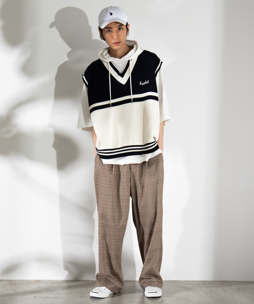 WEGO（ウィゴー）の「WEGO/ミラノリブニットベスト（ベスト・メンズ・ベージュ/ネイビー/グレー・MEDIUM/LARGE）」の19枚目の写真