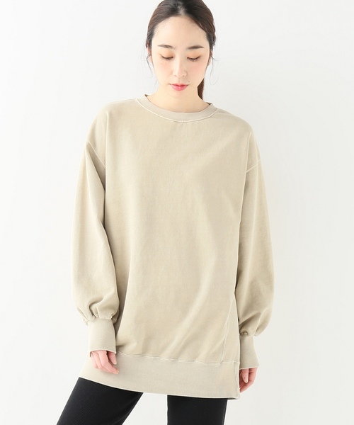 JOINT WORKS(ジョイントワークス)の「オーバーサイズピグメントウラケプルオーバー(Tシャツ/カットソー・レディース・ブラック/ベージュ/サックスブルー・FREE)」の2枚目の写真
