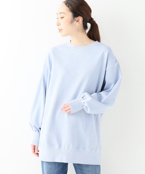 JOINT WORKS(ジョイントワークス)の「オーバーサイズピグメントウラケプルオーバー(Tシャツ/カットソー・レディース・ブラック/ベージュ/サックスブルー・FREE)」の3枚目の写真