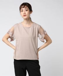 flower | フラワースリーブトップ(Tシャツ/カットソー)