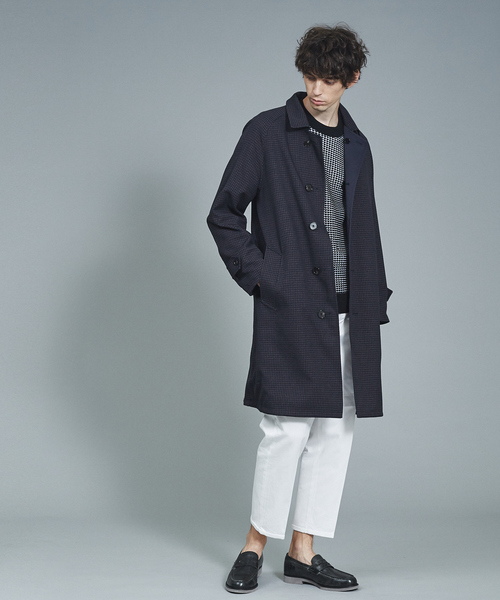 ABAHOUSE（アバハウス）の「【撥水加工】リバーシブル バルカラー コート（ステンカラーコート・メンズ・ベージュ/ネイビー・44/46/48/50）」の4枚目の写真