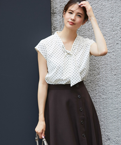 12Twelve Agenda(トゥエルブ アジェンダ)の「ドット柄ショートスリーブブラウス(シャツ/ブラウス・レディース・ネイビー/オフホワイト・M)」の13枚目の写真