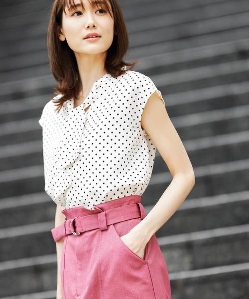 12Twelve Agenda(トゥエルブ アジェンダ)の「ドット柄ショートスリーブブラウス(シャツ/ブラウス・レディース・ネイビー/オフホワイト・M)」の10枚目の写真