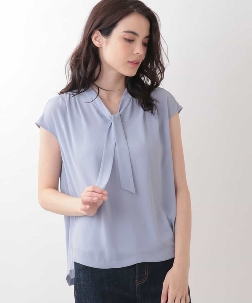 洗える ヴィンテージサテンボウタイブラウス シャツ ブラウス Michel Klein ミッシェル クラン のファッション通販 Zozotown