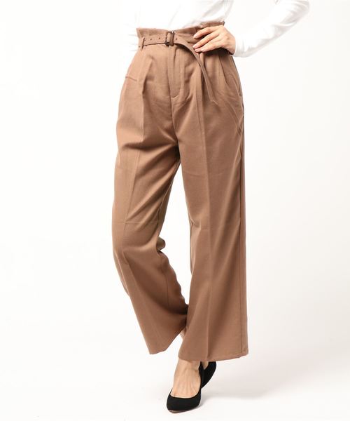 earth music&ecology(アースミュージックアンドエコロジー)の「ミルクティーワイドパンツ*(その他パンツ・レディース・チェック/その他12/アイボリー/キャメル・FREE)」の3枚目の写真