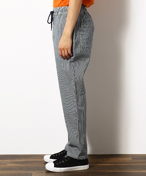 Purple&Yellow（パープルアンドイエロー）の「ヒッコリー　デニム　シェフパンツ（デニムパンツ・メンズ・ストライプ/インディゴブルー・SMALL/MEDIUM/LARGE/X-SMALL）」の9枚目の写真