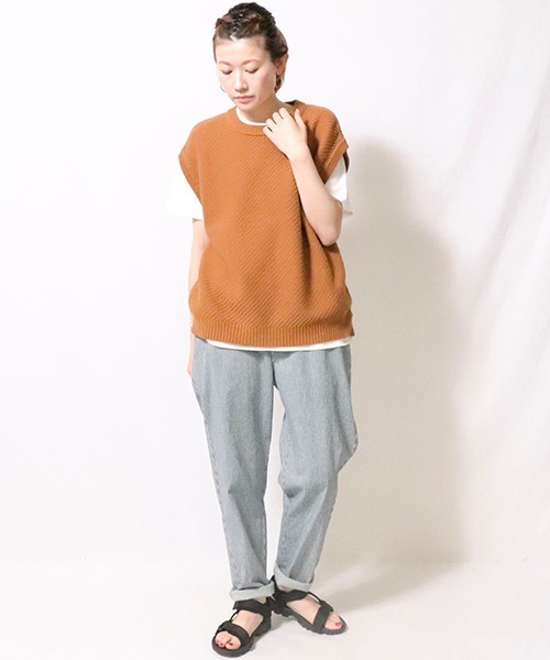 Purple&Yellow（パープルアンドイエロー）の「ヒッコリー　デニム　シェフパンツ（デニムパンツ・メンズ・ストライプ/インディゴブルー・SMALL/MEDIUM/LARGE/X-SMALL）」の16枚目の写真