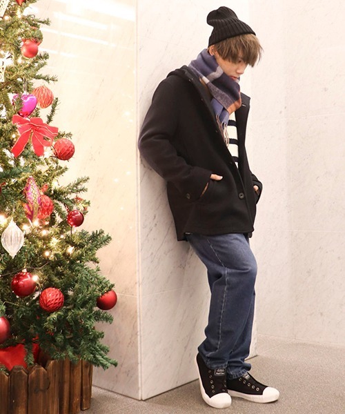 Purple&Yellow（パープルアンドイエロー）の「ヒッコリー　デニム　シェフパンツ（デニムパンツ・メンズ・ストライプ/インディゴブルー・SMALL/MEDIUM/LARGE/X-SMALL）」の6枚目の写真