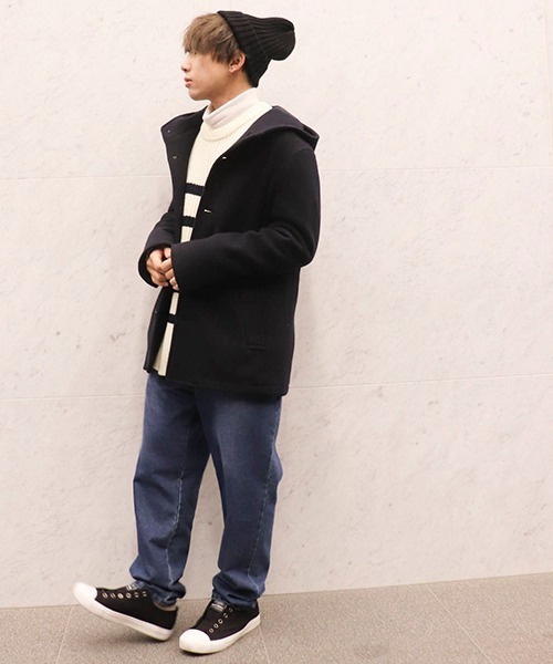 Purple&Yellow（パープルアンドイエロー）の「ヒッコリー　デニム　シェフパンツ（デニムパンツ・メンズ・ストライプ/インディゴブルー・SMALL/MEDIUM/LARGE/X-SMALL）」の5枚目の写真