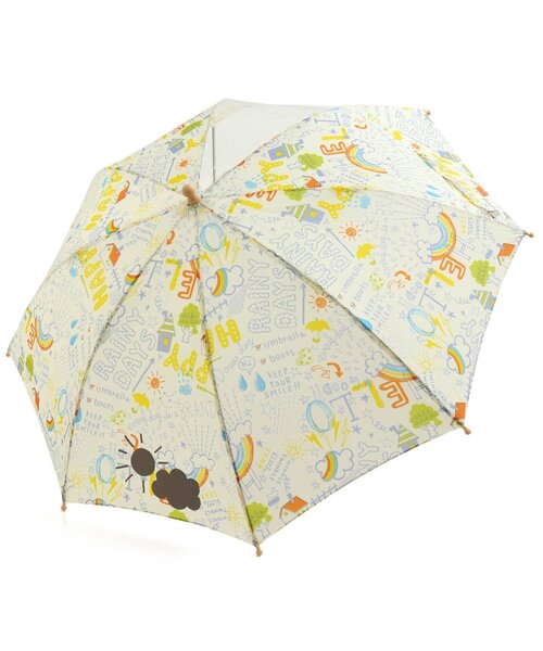 Ampersand（アンパサンド）の「■らくがき柄窓付き傘（長傘・キッズ・ブルー/アイボリー・MEDIUM）」の2枚目の写真