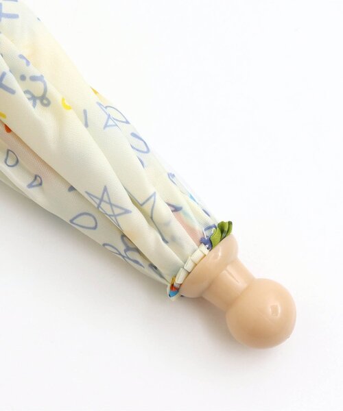 Ampersand（アンパサンド）の「■らくがき柄窓付き傘（長傘・キッズ・ブルー/アイボリー・MEDIUM）」の4枚目の写真