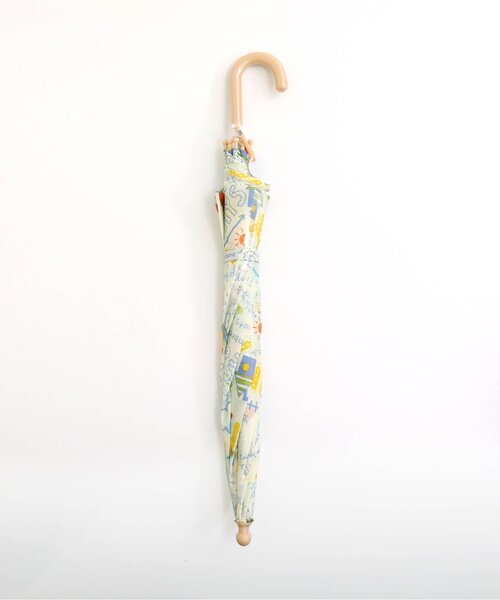 Ampersand（アンパサンド）の「■らくがき柄窓付き傘（長傘・キッズ・ブルー/アイボリー・MEDIUM）」の3枚目の写真