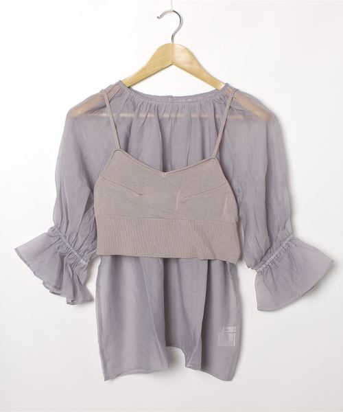 archives（アルシーヴ）の「ニットキャミソール＋シアーブラウス（シャツ/ブラウス・レディース・ベージュ/グレー/オフホワイト・MEDIUM）」の10枚目の写真