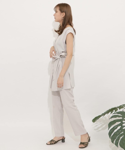 SENSE OF PLACE by URBAN RESEARCH（センスオブプレイスバイアーバンリサーチ）の「リネンライクセットアップ(テーパード)（ワンピース・レディース・ブラック/ライトベージュ/ベージュ・SMALL/MEDIUM）」の21枚目の写真