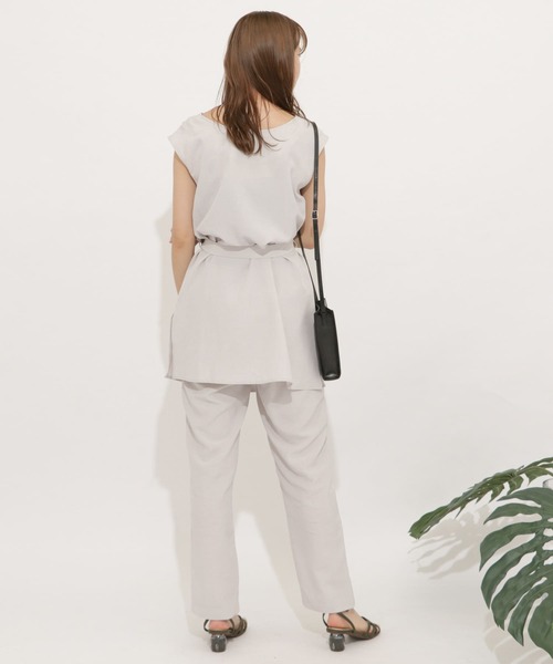 SENSE OF PLACE by URBAN RESEARCH（センスオブプレイスバイアーバンリサーチ）の「リネンライクセットアップ(テーパード)（ワンピース・レディース・ブラック/ライトベージュ/ベージュ・SMALL/MEDIUM）」の20枚目の写真