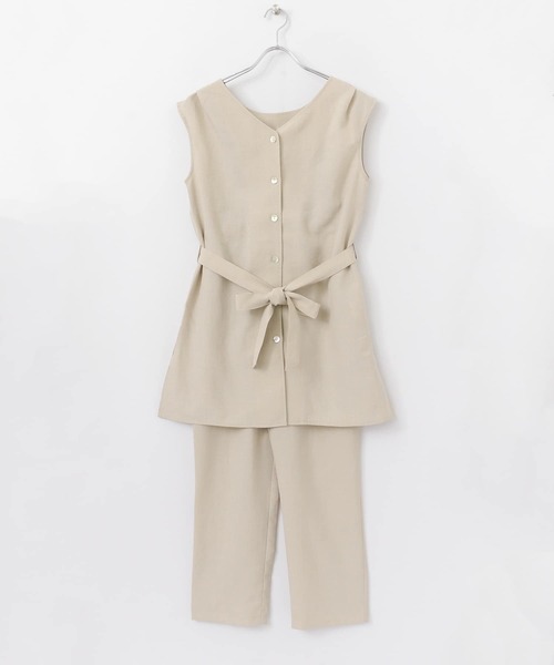 SENSE OF PLACE by URBAN RESEARCH（センスオブプレイスバイアーバンリサーチ）の「リネンライクセットアップ(テーパード)（ワンピース・レディース・ブラック/ライトベージュ/ベージュ・SMALL/MEDIUM）」の18枚目の写真