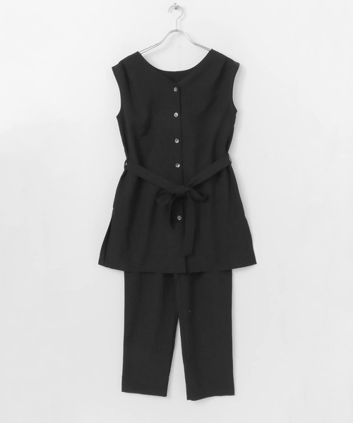 SENSE OF PLACE by URBAN RESEARCH（センスオブプレイスバイアーバンリサーチ）の「リネンライクセットアップ(テーパード)（ワンピース・レディース・ブラック/ライトベージュ/ベージュ・SMALL/MEDIUM）」の17枚目の写真