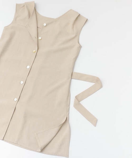 SENSE OF PLACE by URBAN RESEARCH（センスオブプレイスバイアーバンリサーチ）の「リネンライクセットアップ(テーパード)（ワンピース・レディース・ブラック/ライトベージュ/ベージュ・SMALL/MEDIUM）」の14枚目の写真