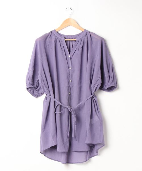 LOWRYS FARM（ローリーズファーム）の「ヨウリュウチュニックBL6S　887400（シャツ/ブラウス・レディース・ブラック/パープル/オフホワイト/カーキ・FREE）」の18枚目の写真