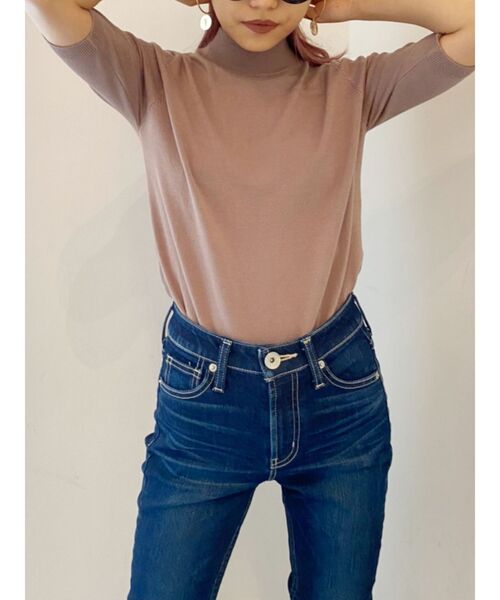 GYDA（ジェイダ）の「ハーフスリーブニットTOPS（ニット/セーター・レディース・ブラック/オレンジ/マスタード/ベージュ・FREE）」の12枚目の写真