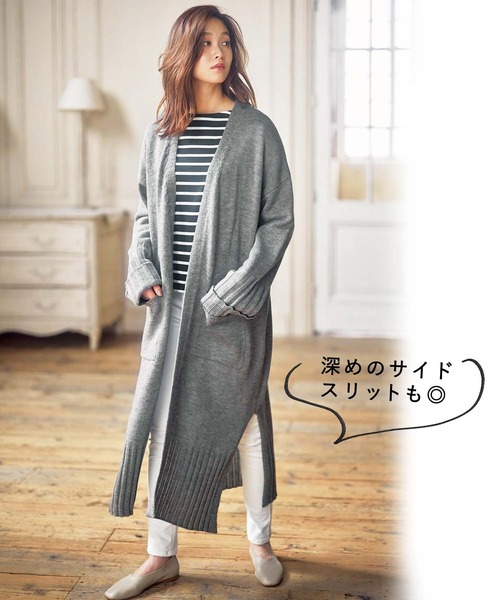 GeeRA(ジーラ)の「マフラー付ニットコート(その他アウター・レディース・杢グレー/ベージュ・XX-LARGE/X-LARGE/LARGE/MEDIUM)」の3枚目の写真