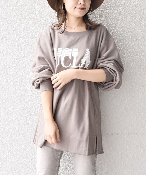 ＋81BRANCA（ハチイチブランカ）の「【WEB限定/SHIPS別注】81BRANCA:カレッジスウェット◇（スウェット・レディース・チャコールグレー/オフホワイト/イエロー・SMALL/MEDIUM）」の3枚目の写真