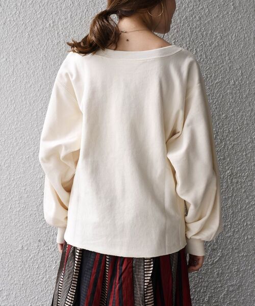 ＋81BRANCA（ハチイチブランカ）の「【WEB限定/SHIPS別注】81BRANCA:カレッジスウェット◇（スウェット・レディース・チャコールグレー/オフホワイト/イエロー・SMALL/MEDIUM）」の6枚目の写真