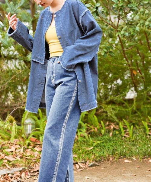 select MOCA(セレクトモカ)の「2021 SS ブリーチデニムパンツ(デニムパンツ・レディース・インディゴブルー・SMALL/MEDIUM)」の3枚目の写真