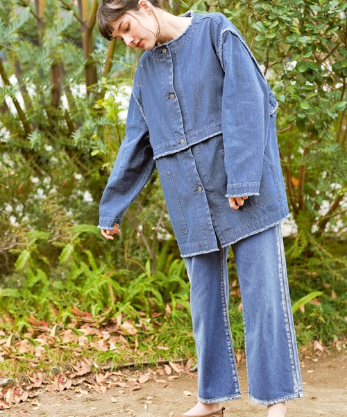 select MOCA(セレクトモカ)の「2021 SS ブリーチデニムパンツ(デニムパンツ・レディース・インディゴブルー・SMALL/MEDIUM)」の2枚目の写真