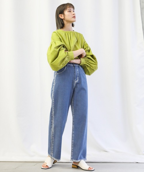 select MOCA(セレクトモカ)の「2021 SS ブリーチデニムパンツ(デニムパンツ・レディース・インディゴブルー・SMALL/MEDIUM)」の5枚目の写真