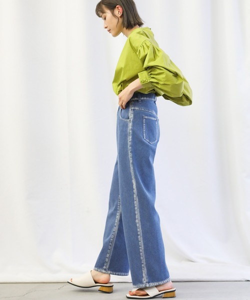 select MOCA(セレクトモカ)の「2021 SS ブリーチデニムパンツ(デニムパンツ・レディース・インディゴブルー・SMALL/MEDIUM)」の6枚目の写真