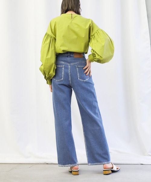 select MOCA(セレクトモカ)の「2021 SS ブリーチデニムパンツ(デニムパンツ・レディース・インディゴブルー・SMALL/MEDIUM)」の7枚目の写真