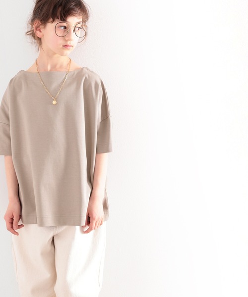 classicalelf（クラシカルエルフ）の「≪キッズ≫綿100%　上質コットン。華奢見せ、ルーズプルオーバー（Tシャツ/カットソー・キッズ・ホワイト/ブラック/モカ・130/140/150/160）」の14枚目の写真