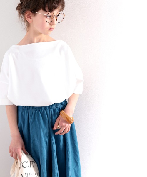 classicalelf（クラシカルエルフ）の「≪キッズ≫綿100%　上質コットン。華奢見せ、ルーズプルオーバー（Tシャツ/カットソー・キッズ・ホワイト/ブラック/モカ・130/140/150/160）」の8枚目の写真
